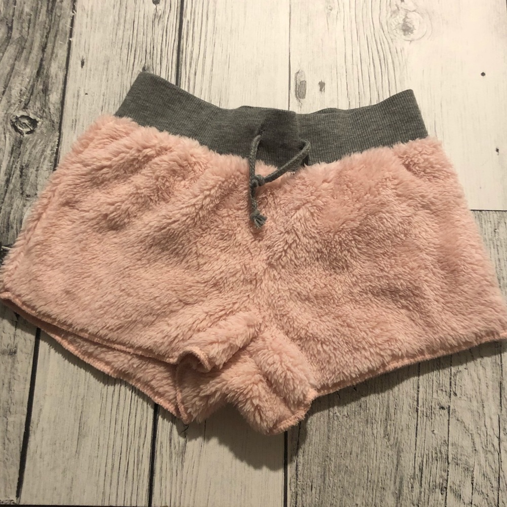 Pj Salvage Pink Faux Fur Sleep Shorts